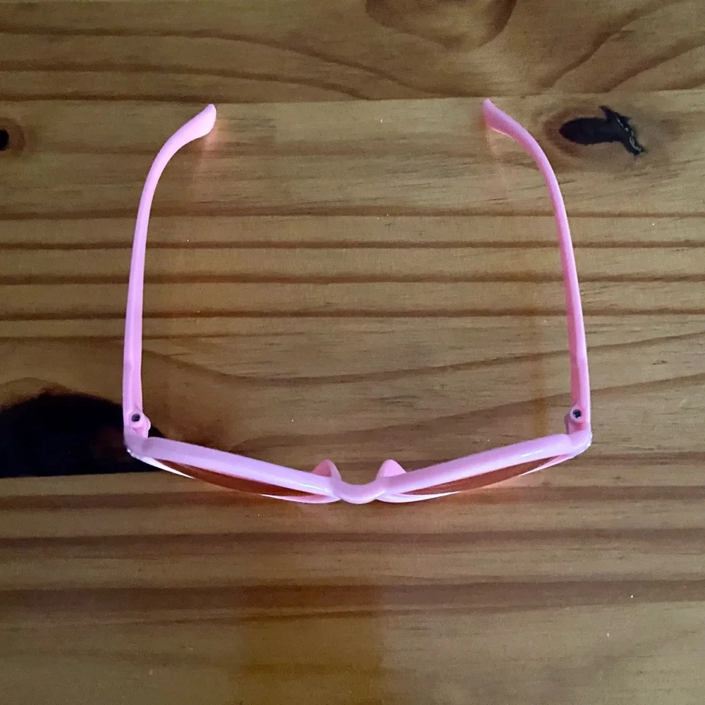 Girls Retro Bubblegum Pink Sunglasses with Pink Lenses and Rhinestone Bling